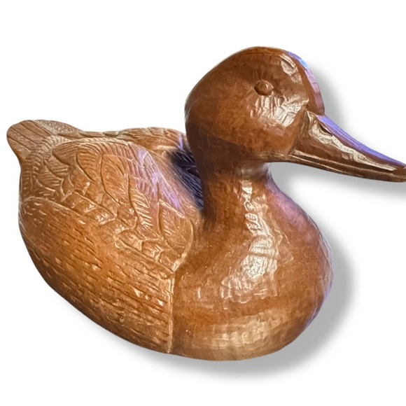 VTG Hand Carved Duck Pecan Shells & Resin Red Mill MFG Decoy Shelf Hunting Decor - Picture 2 of 14